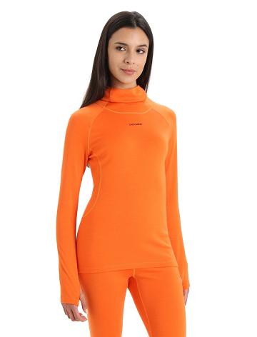 Icebreaker MerinoFine™ Long Sleeve Roll Neck Naisten Base Layers Oranssi | FI 1894LISH